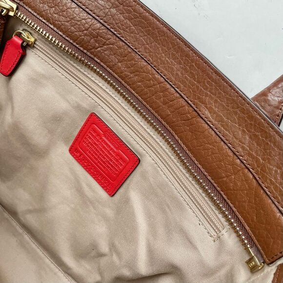 Coach Legacy Textured Leather Medium Candace Carryall Tote Brown Carnelian - Picture 5 of 13